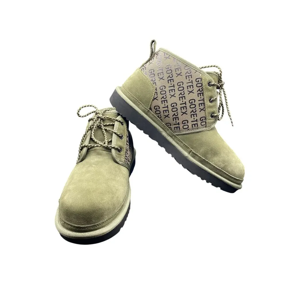 New UGG Neumel GORE-TEX Chukka Boots Moss Green Fleece Lined Men’s 10